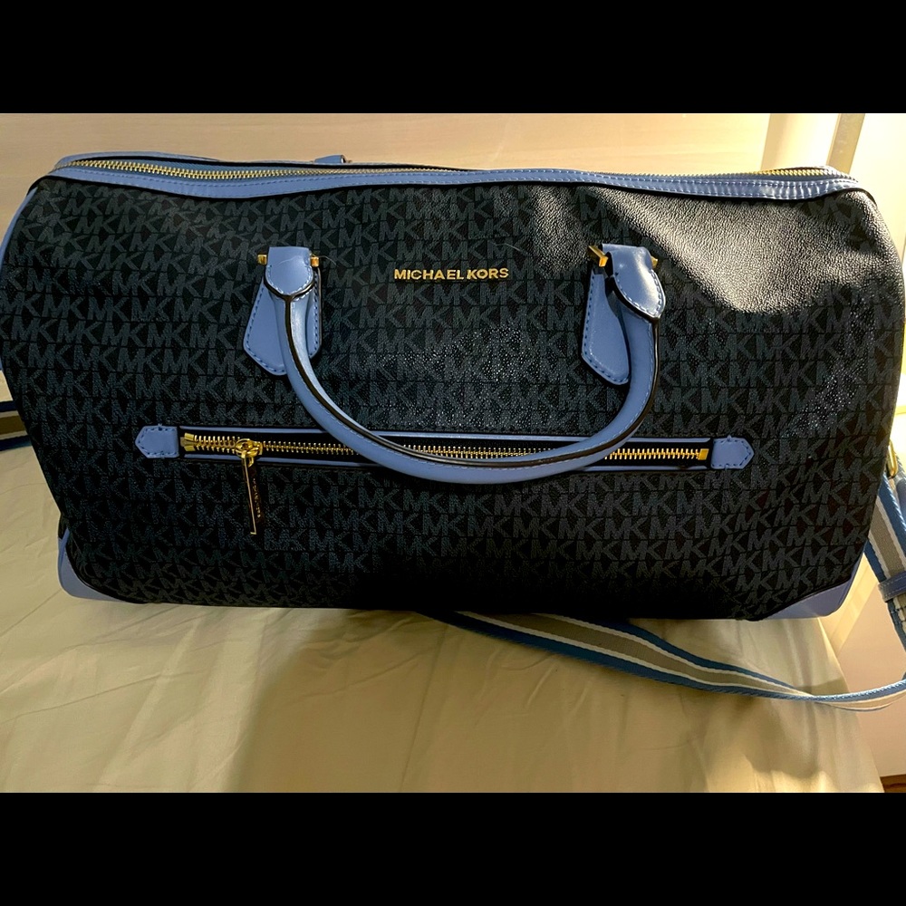 Michael kors blue duffel bag
